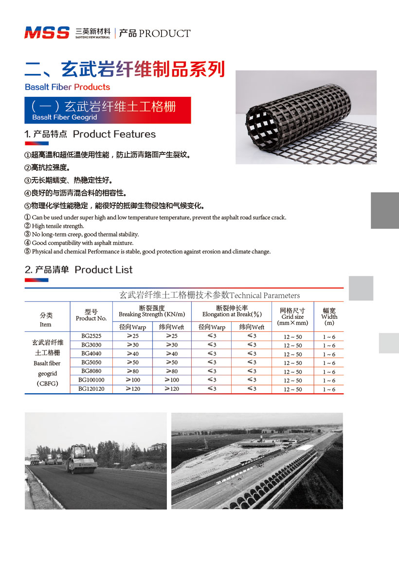 玄武岩纤维制品系列